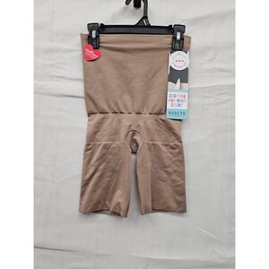 Assets by Spanx Shaping High-Waist Short Cafe Au Lait Brown Size M 10126R NEW